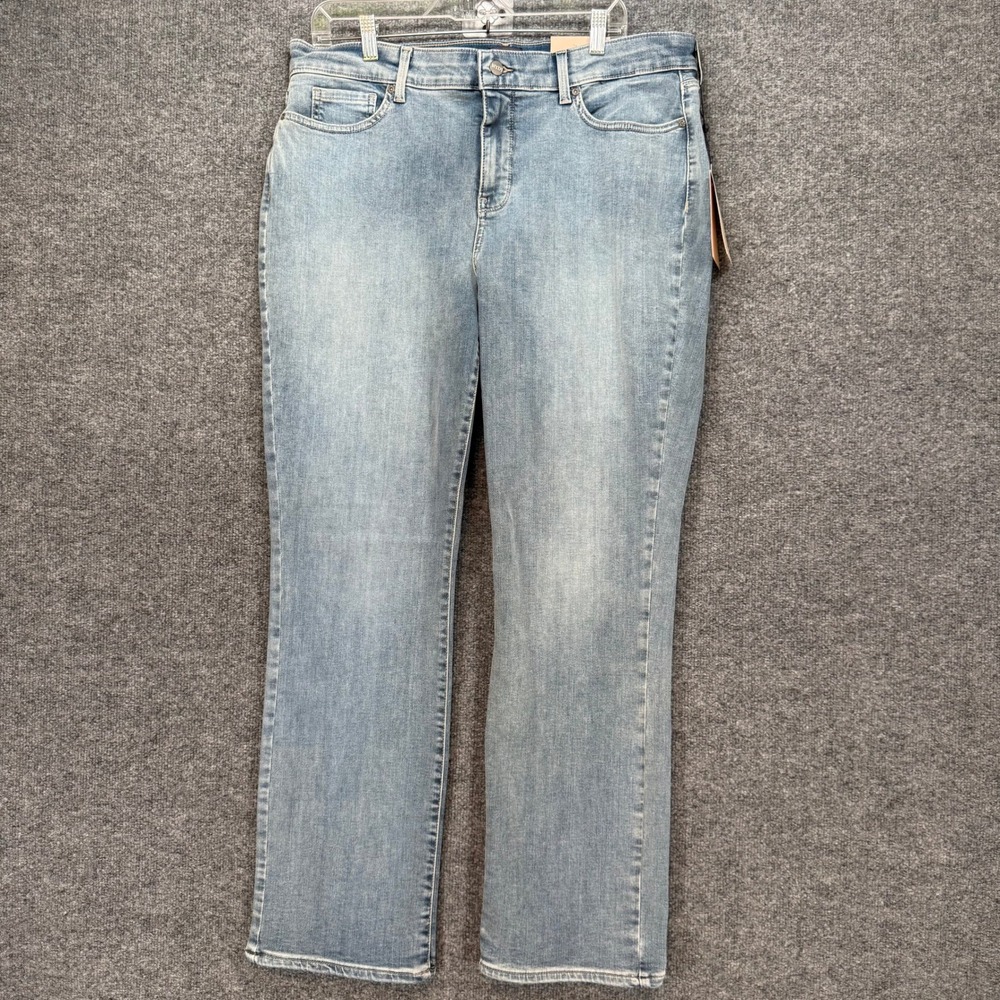 NYDJ Marilyn Straight‎ Jeans Womens 16 Light Blue Lift Tuck Technology Haley NEW